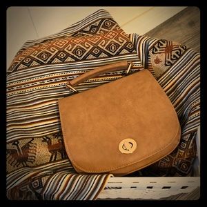 EUC Tan Faux Leather Crossbody Bag
